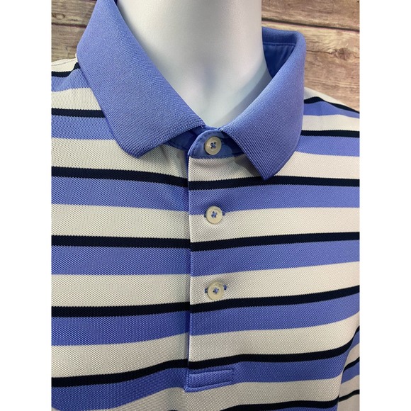 RLX Ralph Lauren Mens Striped Golf Polo Size L Short Sleeve Wicking Stretch EUC - Picture 9 of 9
